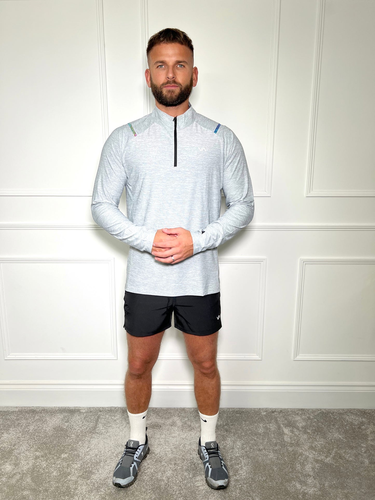 Vibe Active Elite Long Sleeve 1/4 Zip Top - Grey